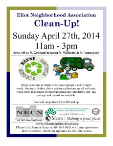 Eliot Cleanup Flyer 2014