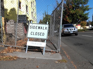 MLK Sidewalk Closed