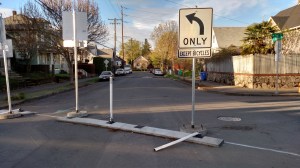 Temporary Diverter at Rodney and Ivy