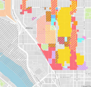 Map of Zoning Changes expected to be effective 1/1/18