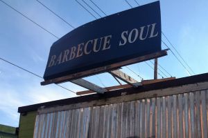 Sign for Barbecue Soul Food Cart