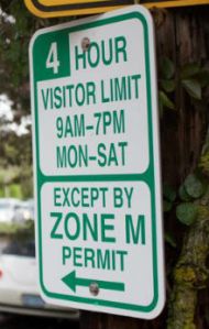 Parking permit sign in NW Portland for zone M
